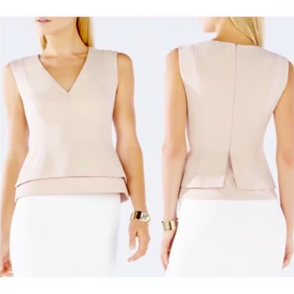 BCBGMaxAzria Jaqueline peplum tank - pink - XXS